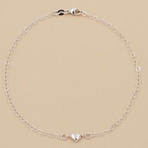 Puff Heart Anklet 925 Sterling Silver